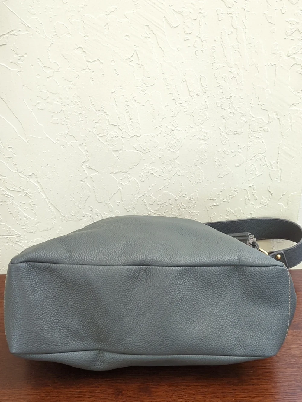 Laggo Gray Julia Leather Tassel Hobo Bag